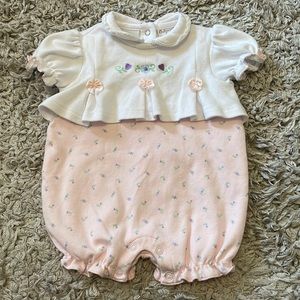Babyworks Pink & White Romper, Size 3-6 Months